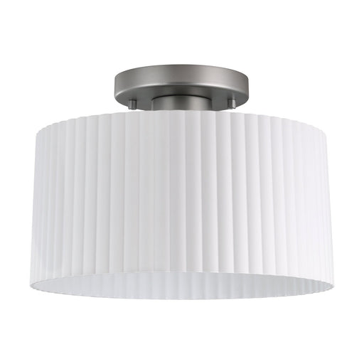 Thesis 206961A One Light Semi-Flush Mount, Brushed Nickel, Matte White