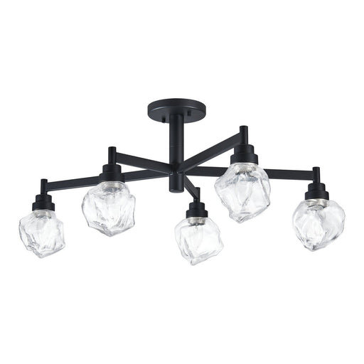 Thesis 206964A Five Light Semi-Flush Mount, Matte Black