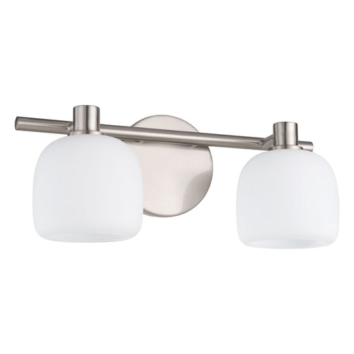 Thesis 207008A Two Light Vanity, Brushed Nickel, Etched Opal