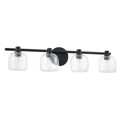 Thesis 207016A Four Light Vanity, Matte Black, Clear