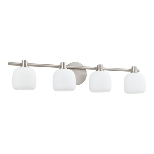 Thesis 207022A Four Light Vanity, Brushed Nickel, Etched Opal
