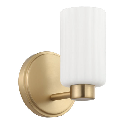 Thesis 207026A One Light Wall Sconce, Champagne Gold, Opal Ribbed