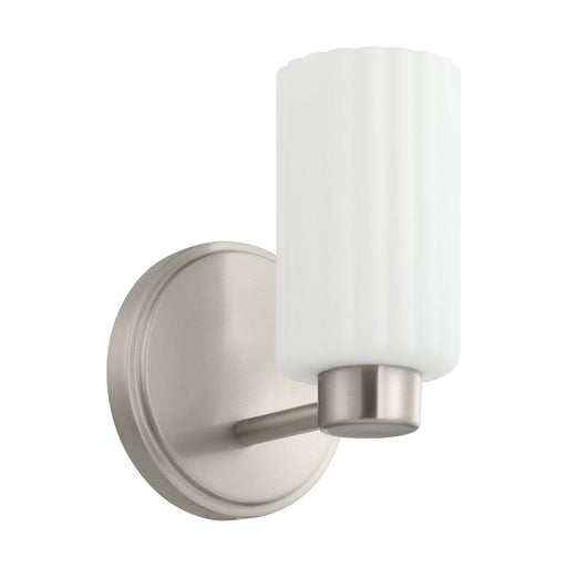 Thesis 207028A One Light Wall Sconce, Brushed Nickel, Opal Ribbed