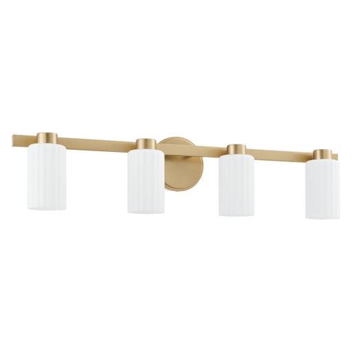 Thesis 207046A Four Light Vanity, Champagne Gold, Opal Ribbed