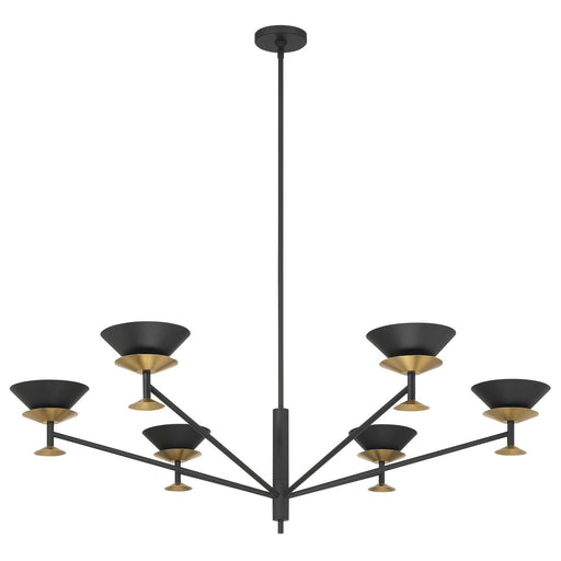 Thesis 207315A LED Chandelier, Textured Black, Champagne Gold