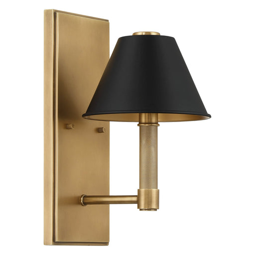 Thesis 207334A One Light Wall Sconce, Natural Brass, Matte Black