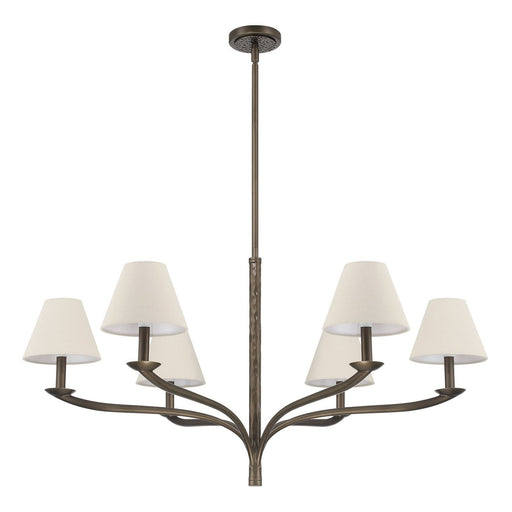 Thesis 207337A Six Light Chandelier, Forged Bronze