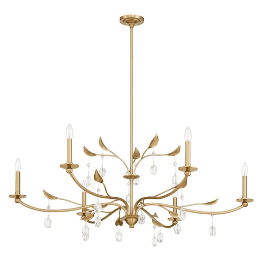 Thesis 207342A Six Light Chandelier, Champagne Gold, Clear