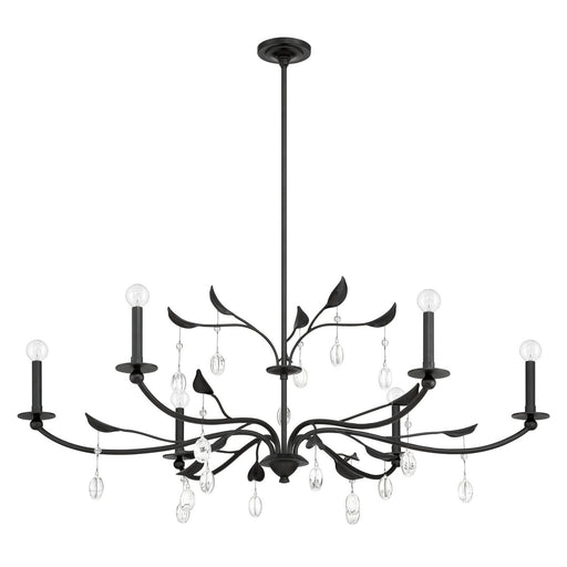 Thesis 207345A Six Light Chandelier, Textured Black, Clear