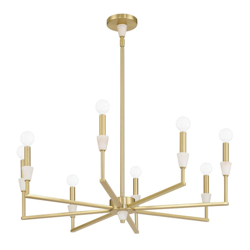 Thesis 207358A Eight Light Chandelier, Brushed Gold, White