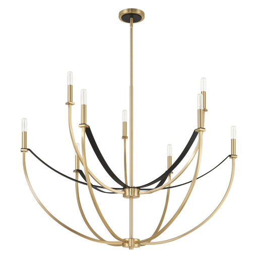 Thesis 207371A Nine Light Chandelier, Champagne Gold, Black