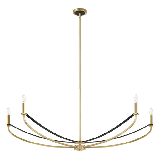 Thesis 207372A Four Light Linear Chandelier, Champagne Gold, Black