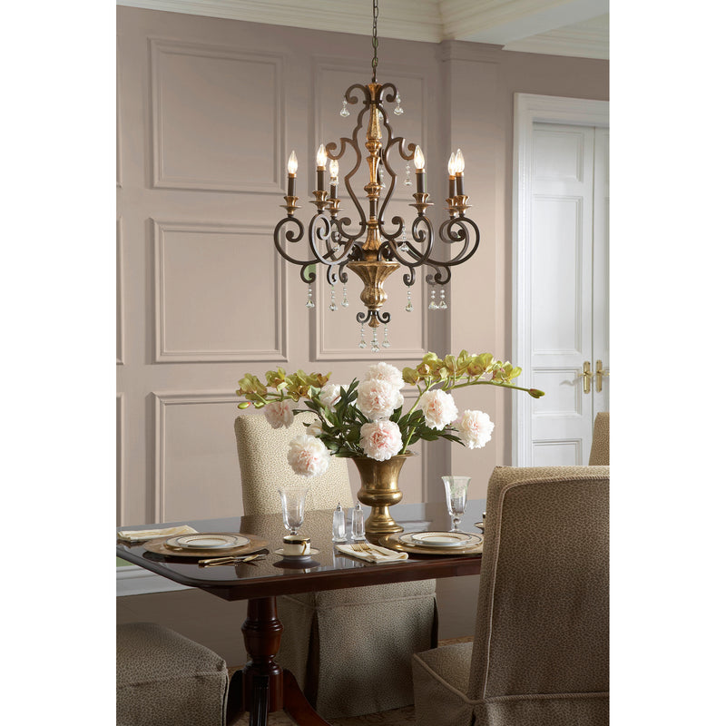 Quoizel MQ5006HL Marquette Six Light Chandelier, Heirloom Alternate Image.jpg
