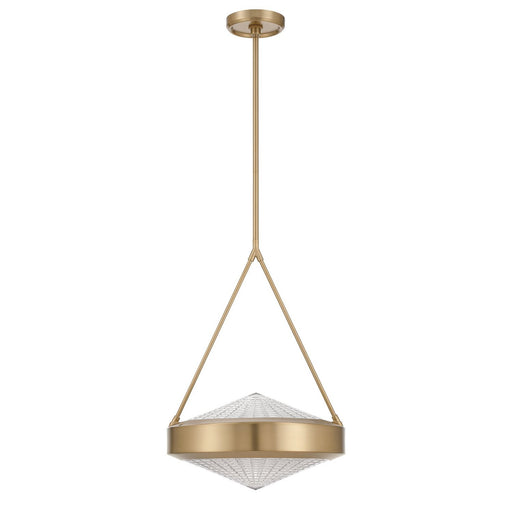 Thesis 207426A Three Light Pendant, Champagne Gold, Clear Holophane