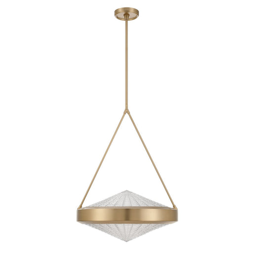Thesis 207427A Four Light Pendant, Champagne Gold, Clear Holophane