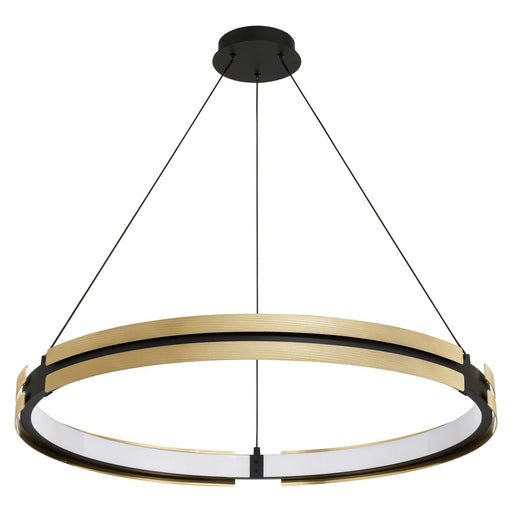 Thesis 207774A LED Pendant, Matte Black/Brushed Gold