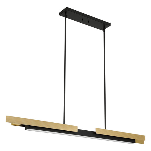 Thesis 207775A LED Linear Pendant, Matte Black/Brushed Gold