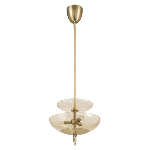 Thesis 207784A Three Light Convertible Pendant, Brushed Gold