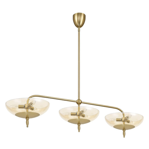 Thesis 207786A Nine Light Linear Pendant, Brushed Gold
