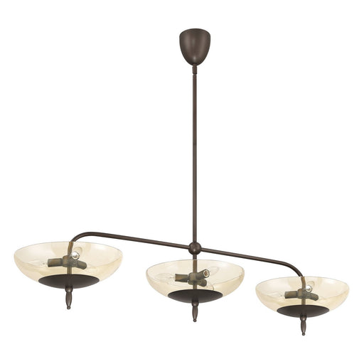 Thesis 207787A Nine Light Linear Pendant, Forged Bronze