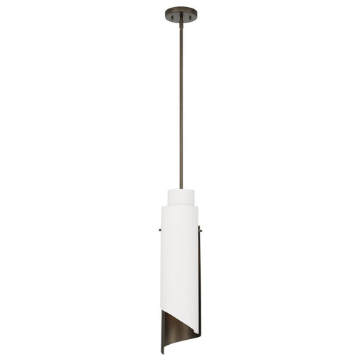 Thesis 207788A One Light Pendant, Forged Bronze, Matte White