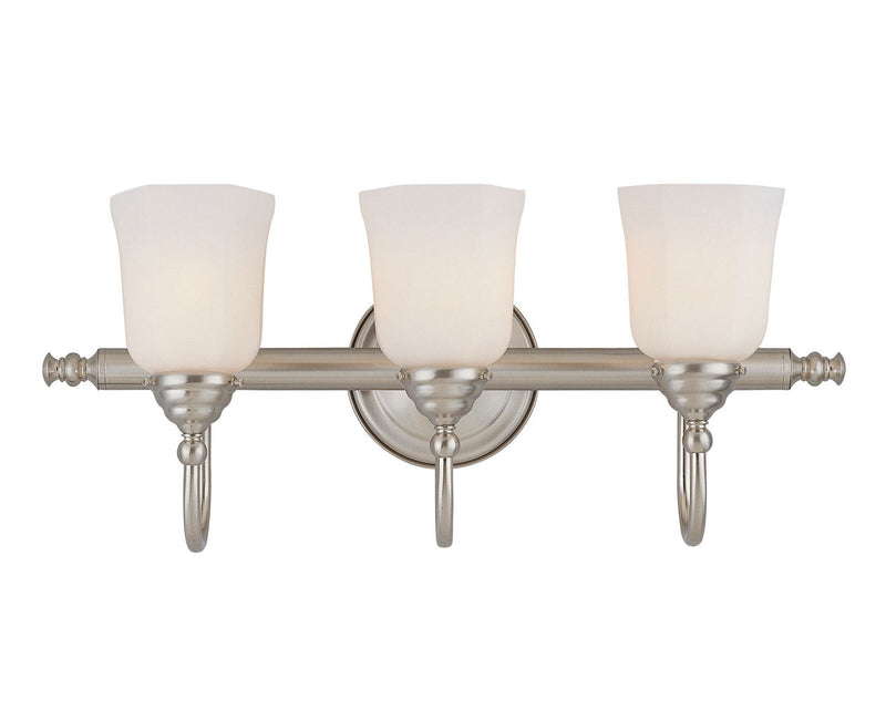 Savoy House 8-1062-3-SN Three Light Bath Bar, Satin Nickel