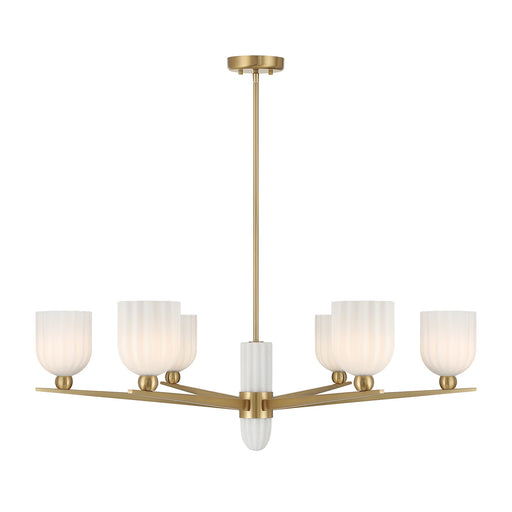 Savoy House 1-1125-6-322 Six Light Chandelier, Warm Brass