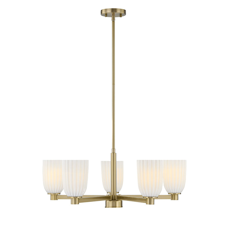 Savoy House 1-1246-5-127 Five Light Chandelier, Noble Brass