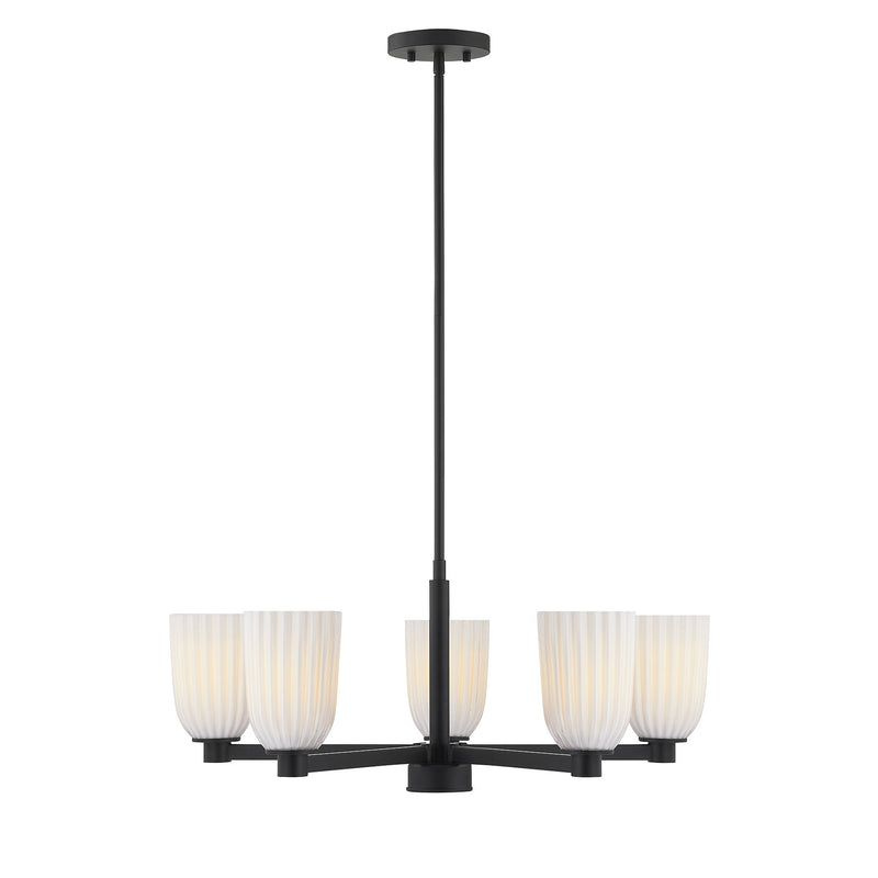 Savoy House 1-1246-5-89 Five Light Chandelier, Matte Black