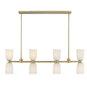 Savoy House 1-1249-8-127 Eight Light Linear Chandelier, Noble Brass