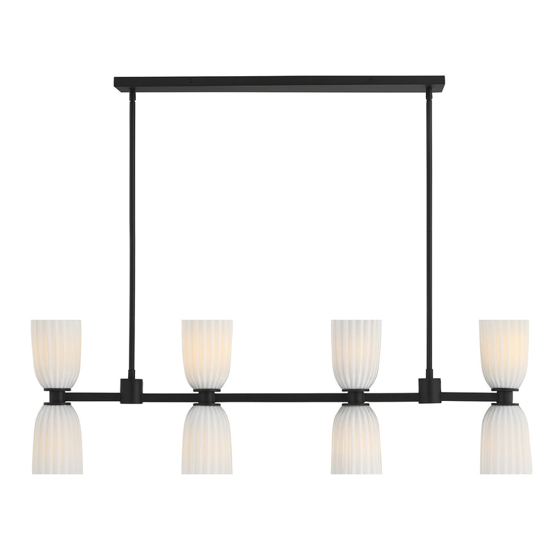 Savoy House 1-1249-8-89 Eight Light Linear Chandelier, Matte Black