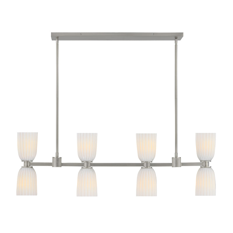 Savoy House 1-1249-8-SN Eight Light Linear Chandelier, Satin Nickel