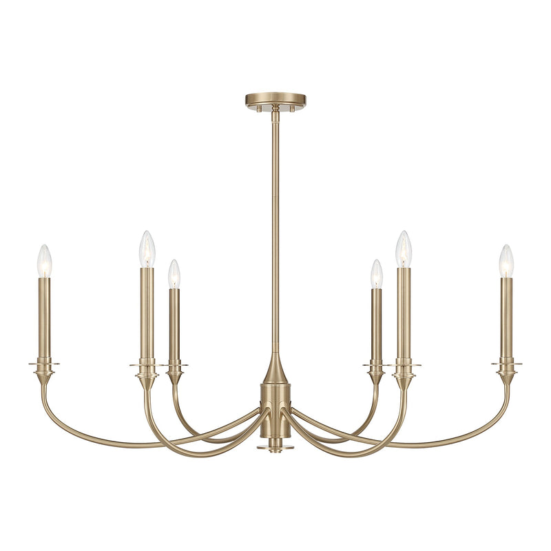 Savoy House 1-1500-6-127 Six Light Chandelier, Noble Brass