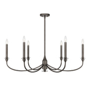 Savoy House 1-1500-6-15 Six Light Chandelier, Mediterranean Bronze