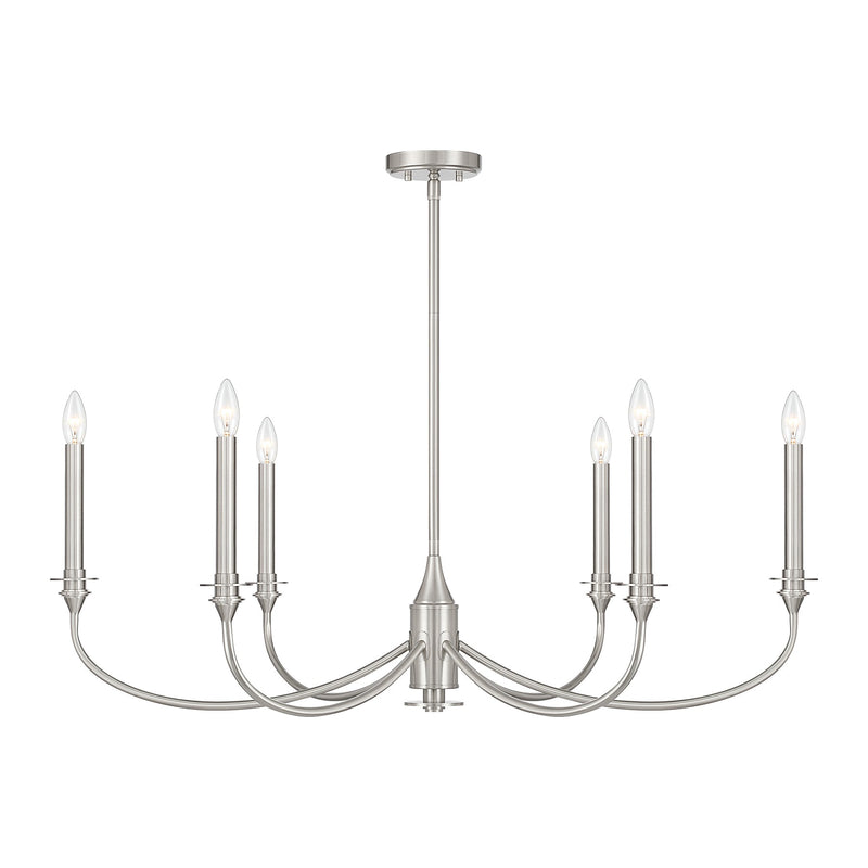 Savoy House 1-1500-6-SN Six Light Chandelier, Satin Nickel
