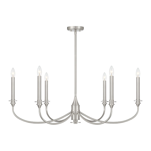 Savoy House 1-1500-6-SN Six Light Chandelier, Satin Nickel