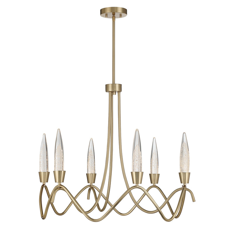 Savoy House 1-1798-6-127 LED Chandelier, Noble Brass