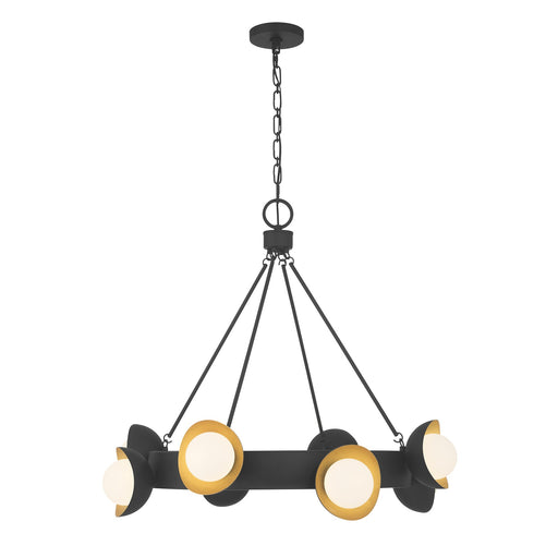 Savoy House 1-2411-8-343 LED Chandelier, Black Cashmere/True Gold