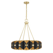 Savoy House 1-2414-16-343 LED Chandelier, Black Cashmere/True Gold