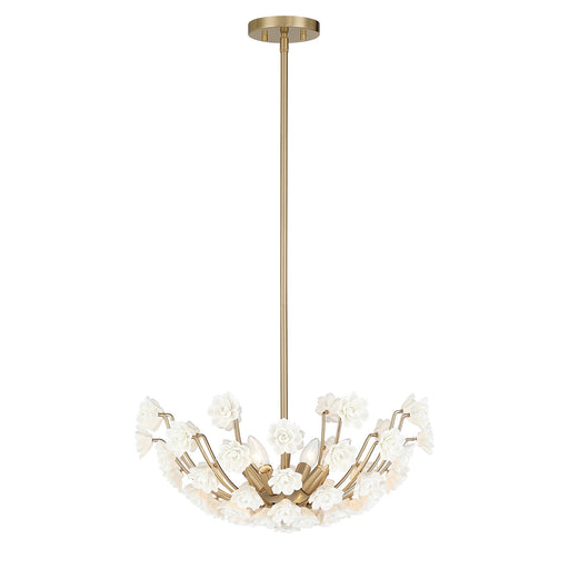 Savoy House 1-2500-4-127 Four Light Chandelier, Noble Brass