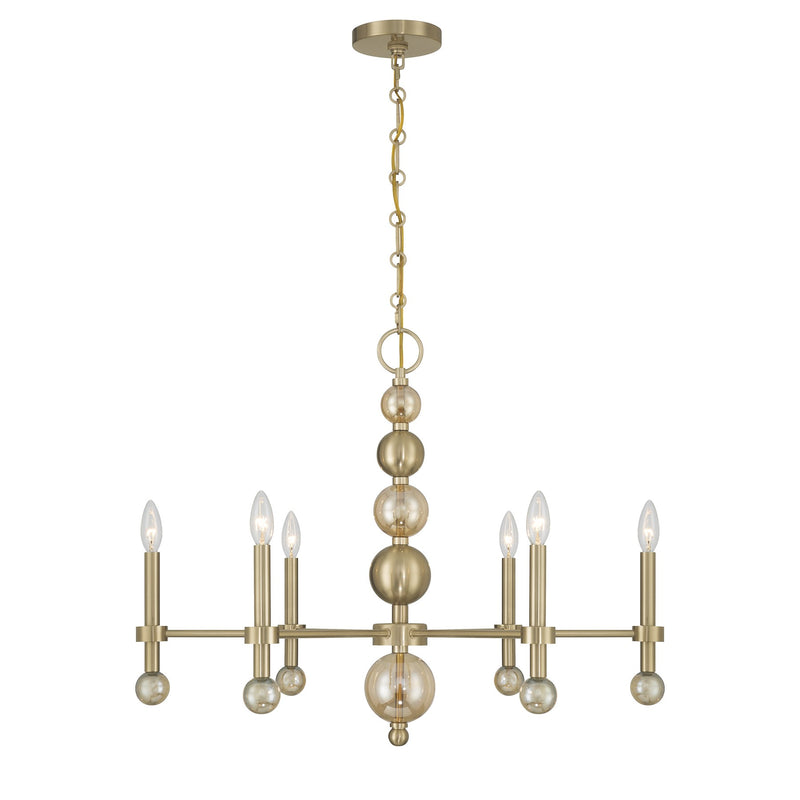 Savoy House 1-2511-6-127 Six Light Chandelier, Noble Brass