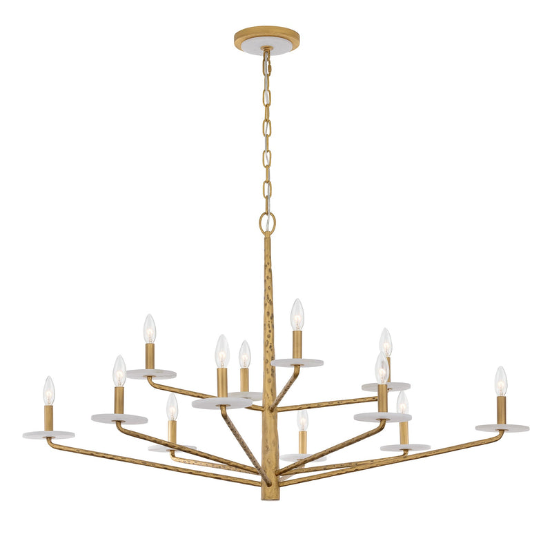 Savoy House 1-1966-12-60 12 Light Chandelier, Distressed Gold