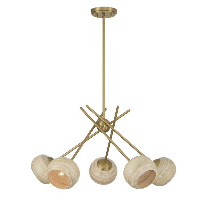 Savoy House 1-2968-5-322 Five Light Chandelier, Warm Brass