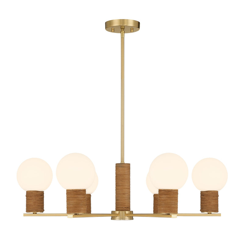 Savoy House 1-4080-6-322 Six Light Chandelier, Warm Brass