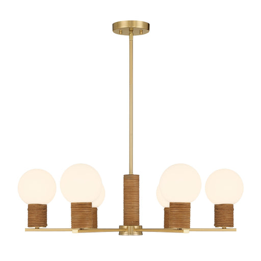 Savoy House 1-4080-6-322 Six Light Chandelier, Warm Brass