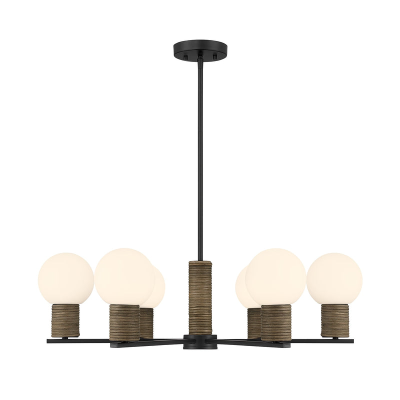 Savoy House 1-4080-6-89 Six Light Chandelier, Matte Black