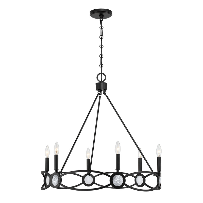 Savoy House 1-4101-6-89 Six Light Chandelier, Matte Black