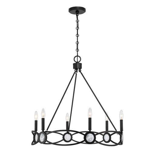Savoy House 1-4101-6-89 Six Light Chandelier, Matte Black