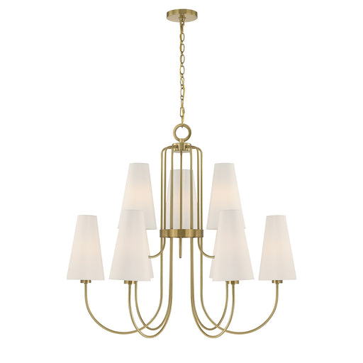 Savoy House 1-4701-9-322 Nine Light Chandelier, Warm Brass