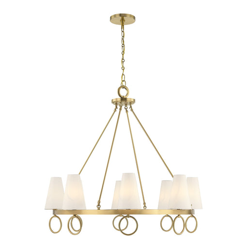 Savoy House 1-4702-8-322 Eight Light Chandelier, Warm Brass